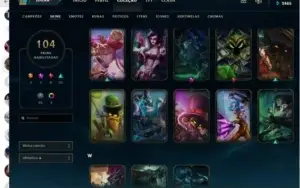 Conta lol prata 4 com 104 skins