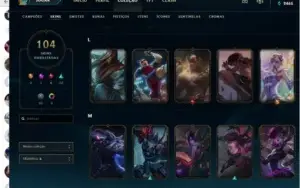 Conta lol prata 4 com 104 skins