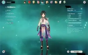 Conta ranking 55 zhongli xiao diluc Jean e kequing 1 arma 5