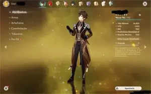 Conta ranking 55 zhongli xiao diluc Jean e kequing 1 arma 5