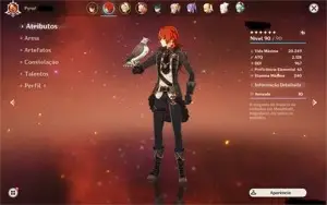 Conta ranking 55 zhongli xiao diluc Jean e kequing 1 arma 5