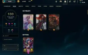 Unranked com 100 Champs e 100 Skins ( MAIN SUP / JG )