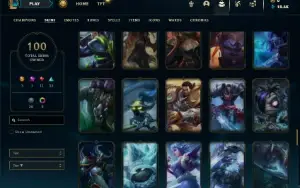 Unranked com 100 Champs e 100 Skins ( MAIN SUP / JG )