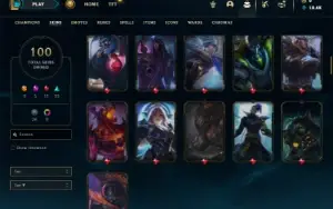 Unranked com 100 Champs e 100 Skins ( MAIN SUP / JG )