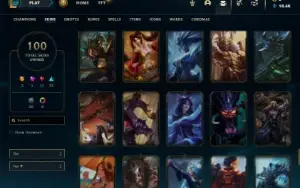 Unranked com 100 Champs e 100 Skins ( MAIN SUP / JG )