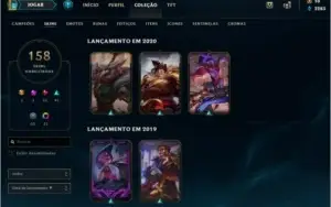 Conta com todos os champions e 3 skins ultimates