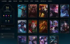 Conta LoL Prata 36 skins
