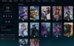 Conta LoL Prata 36 skins