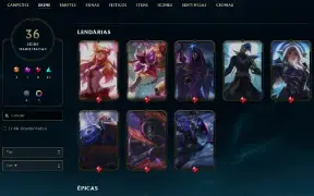 Conta LoL Prata 36 skins