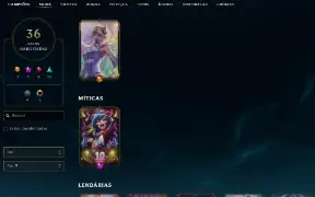 Conta LoL Prata 36 skins