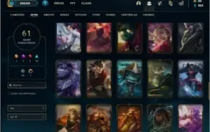Conta ouro 4 com 104 champs e 59 skins + 3k de RP