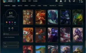 Conta ouro 4 com 104 champs e 59 skins + 3k de RP