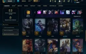 Diamante 4 com 32 Champs e 6 Skins