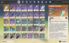 Acc Genshin, AR 45, Diluc C1, Keqing, Orgulho Celestial