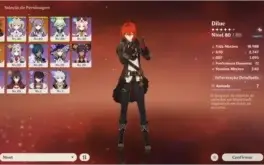 Acc Genshin, AR 45, Diluc C1, Keqing, Orgulho Celestial