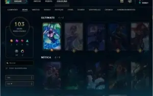 Conta lol gold 3, 103 skins e todos os campeões