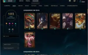 Conta lol gold 3, 103 skins e todos os campeões