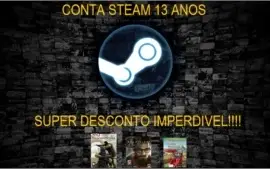 CONTA STEAM 13 ANOS COM 3 SUPER JOGOS !