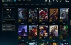Conta ouro 3 com 76 Champs e 39 Skins + 2 Cromas