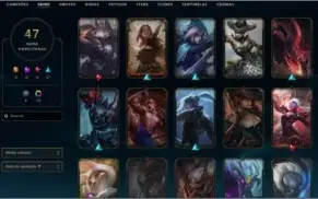Conta de lol lvl 71 plat 1 mmr d4/d3 64 skin nunca tomou ban
