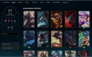 Conta de lol lvl 71 plat 1 mmr d4/d3 64 skin nunca tomou ban