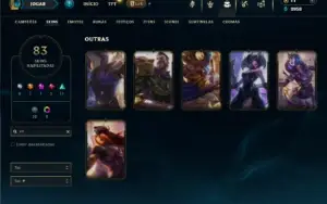 Unranked com 140 Champs e 83 Skins (MID / JG / ADC)