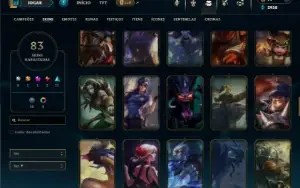 Unranked com 140 Champs e 83 Skins (MID / JG / ADC)