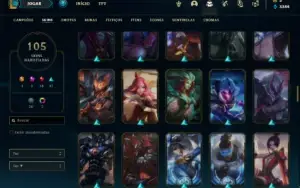 Conta Platina 4 com 110 Champs e 105 Skins + 1 Prestigio