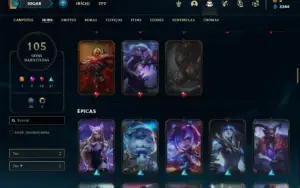 Conta Platina 4 com 110 Champs e 105 Skins + 1 Prestigio