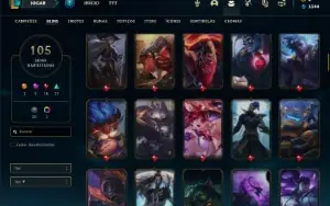 Conta Platina 4 com 110 Champs e 105 Skins + 1 Prestigio