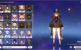 Genshin Impact AR55 - 7 personagens 5* + 2 armas 5*