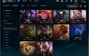 Conta bronze 1 com 108 skins e 134 champs (da season 3)