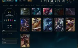 Prata 4 com 90 Champs e 72 Skins +1 Prestigio