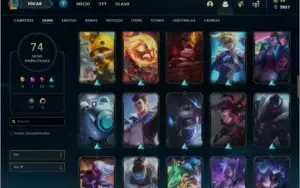 Conta PLATINA 2 com 74 skins e 135 champs