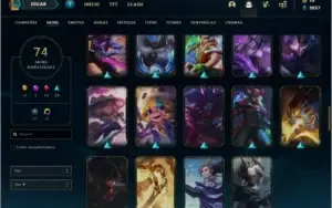 Conta PLATINA 2 com 74 skins e 135 champs