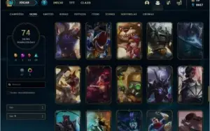 Conta PLATINA 2 com 74 skins e 135 champs