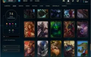 Conta PLATINA 2 com 74 skins e 135 champs