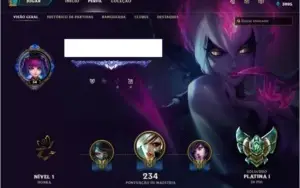 Conta platina 1 com 137 Skins e 108 campeões!