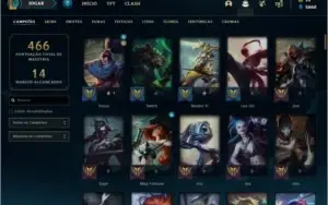 Conta Unranked com 190 skins e quase todos os champs.