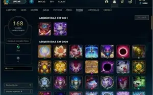 Conta Unranked com 190 skins e quase todos os champs.