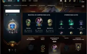 Conta Unranked com 190 skins e quase todos os champs.