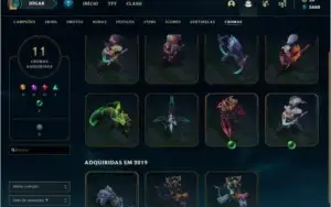 Conta Unranked com 190 skins e quase todos os champs.