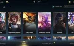 CONTA WILD RIFT LVL MÁXIMO. COM VÁRIAS SKINS, EMOTES E ETC
