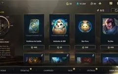 CONTA WILD RIFT LVL MÁXIMO. COM VÁRIAS SKINS, EMOTES E ETC