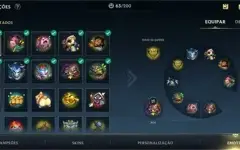 CONTA WILD RIFT LVL MÁXIMO. COM VÁRIAS SKINS, EMOTES E ETC