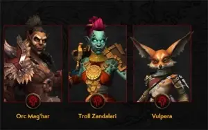 Troll Zandalari/ Orc Mag'har / Vulperas raças aliadas