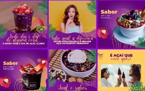 Pack Artes Canva Açaí – 100 Temas Editáveis Açaiteria Vol. 1