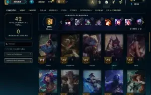 Unranked com 35 Champs e 4 Skins