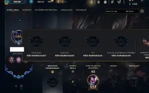 Unranked com 35 Champs e 4 Skins