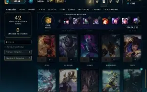 Unranked com 35 Champs e 4 Skins